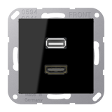 JUNG HDMI-Steckdose UP Kanaleinb 1data A M 1163 SW 1HDMI sw RAL9005