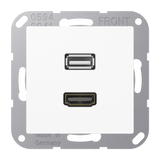 JUNG HDMI-Steckdose UP Kanaleinb 1data AS/A MA A 1163 WW 1HDMI ws RAL9010