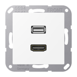 JUNG HDMI-Steckdose UP 2data 1HDMI A M 1163 WWM schn-ws