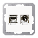 JUNG Multifunktionsdose UP 1data 1SAT/TV AS/A MMD A 4521 WW ws RAL9010