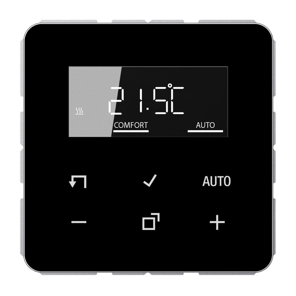 JUNG Raumthermostat 230V 16A Wechsler CD TR D 1790 SW IP20 m.Display