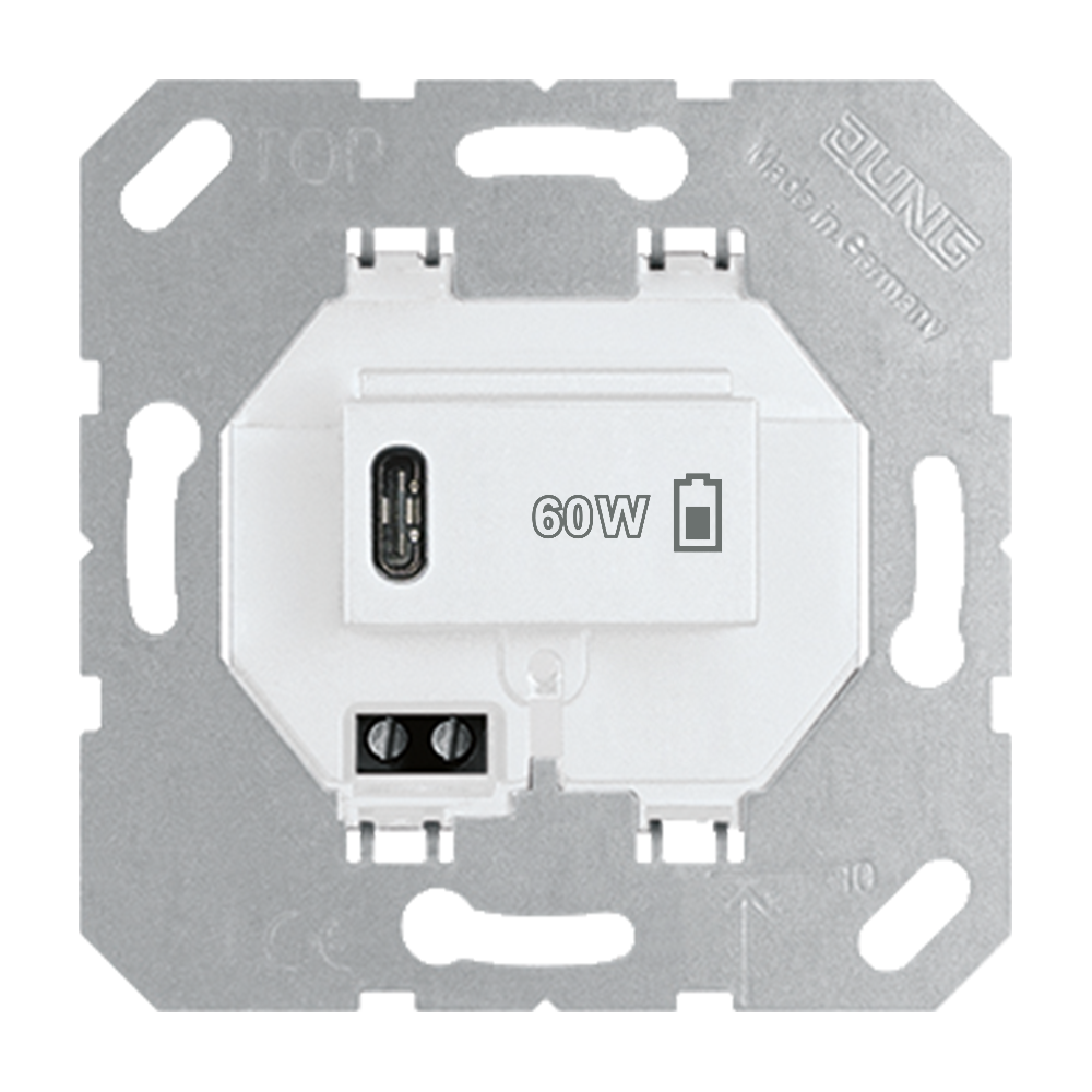 JUNG USB-Spannungsversorgung 1USB-C UP USB PD60 C WW 3000mA ws 5-20V 50-60Hz
