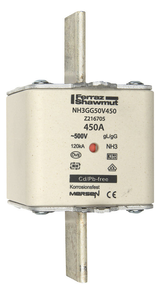 MERSEN NH-Sicherungseinsatz 450A NH3 gG NH3GG50V450 500VAC Kombik