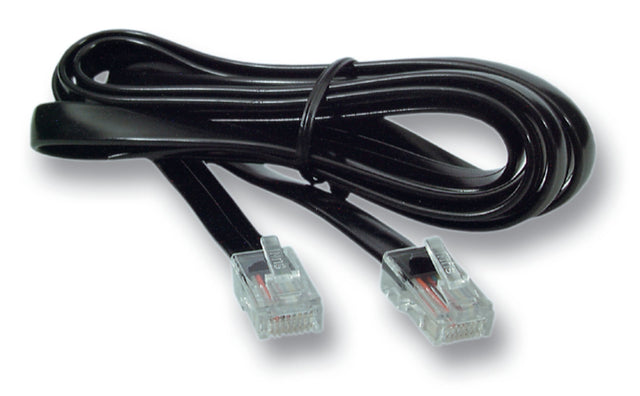 Modularkabel schwarz, 2 x RJ10 (4/4) Stecker, 1:1, 20,0 m Stück