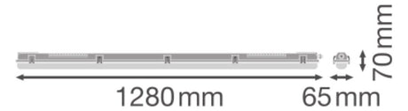 LEDVANCE Anbaugehäuse gr Kst G13 L1280mm DP HOUSING 1200 P 1XLAMP IP65 B65mm