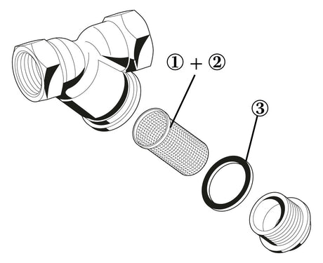 Schmutzfänger FY30 Messing Ausführung A, 3/8 "