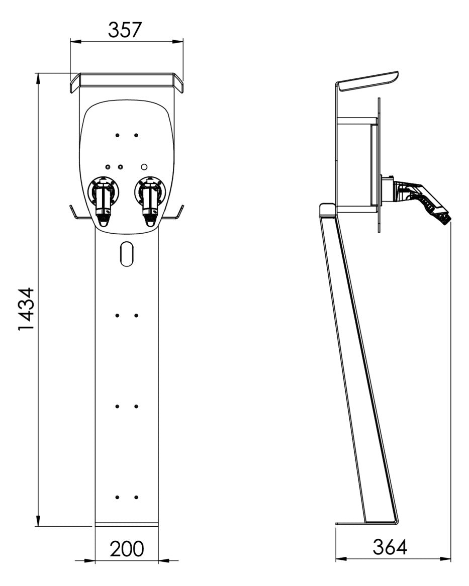PRACHT INDUST Standfuß Alu sw m.Regenschutzdach ALPHA9000