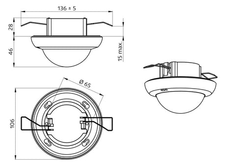 BEG Multisensor-Bus DALI Einb v0-180° PD4N-BMS DALI-2 0-360° rws 2,5m