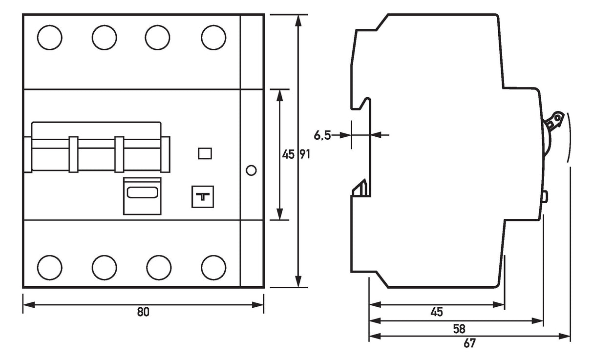 DOEPKE FI/LS-Schutzschalter C32 4p 0,03A DRCBO 4 C32/0,03/3N-B SK B 6kA 4,5TE 3p