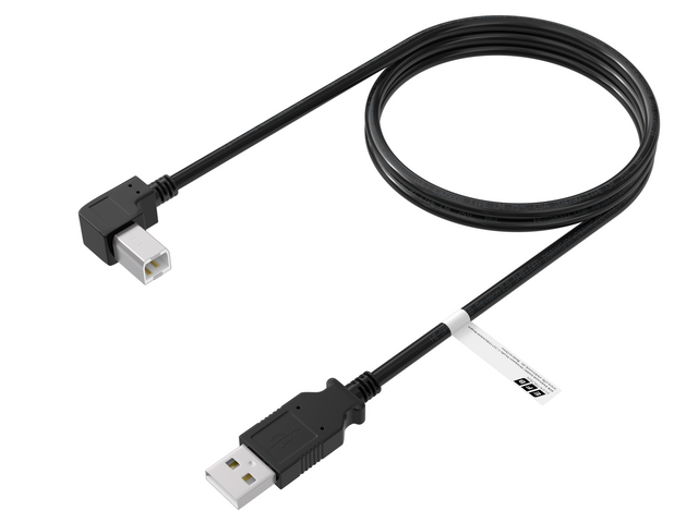 USB2.0 Kabel A - B-gewinkelt St-St 1,0m schwarz, Premium Stück
