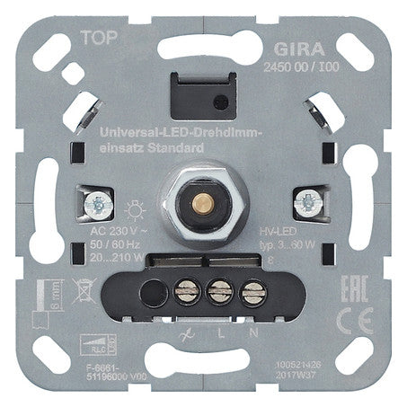 GIRA LED-Dimmer Dreh/Druckkn 20-210W UP System 3000 245000 Lichtwertspeicher