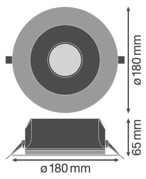 LEDVANCE LED-Einbaustrahler 14W Konv ws DL UGR19 PFM DN155 14 W 840 WT IP54 1LED