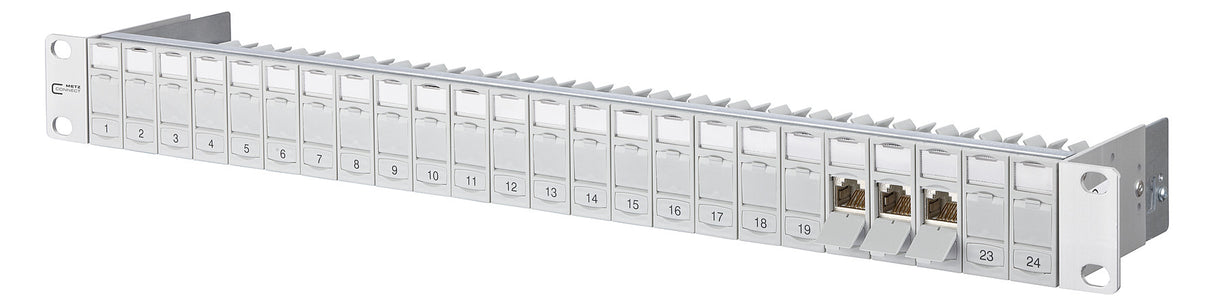 METZ CONNECT Patchpanel 24Ports 1HE 130920-E 24Ports Cat6A Schirm RAL7035
