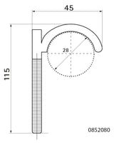 WALRAVEN Dübelhaken einfach H: 115 PA grün Rohrd: max. 28 mm 45x8