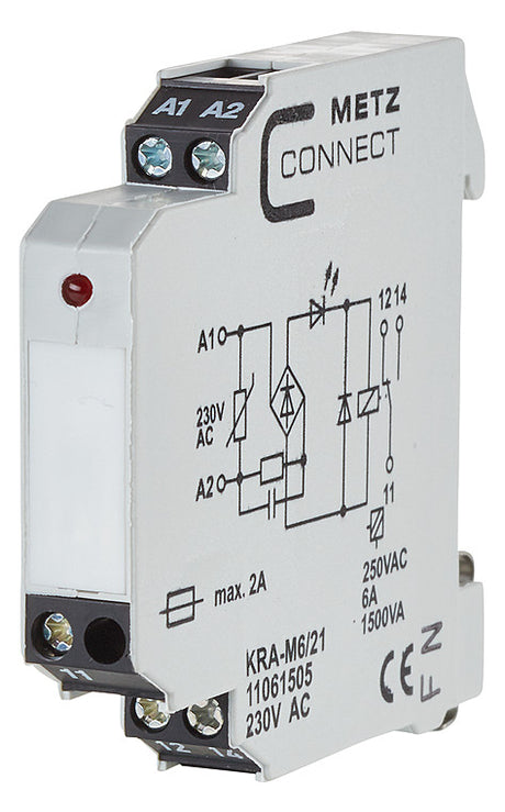 METZ CONNECT Schaltrelais 230V/AC 2W 11061505 IP20 11,2x60x60mm Schraub