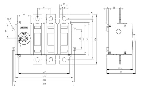 SIEMENS Hauptschalter 315A 3p IP00 Einb 3KD4030-0PE10-0 Wart/Rep SichSchalt