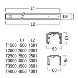 ZUMTOBEL Tragschiene Lichtband 2-längig TECTON T 4000 WH IP64 IP64 ws