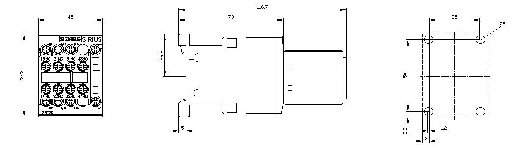 SIEMENS Leistungsschütz 3kW 3S 24VDC 7A 3RT2015-1BB44-3MA0 2S+2Ö/Hilf REG