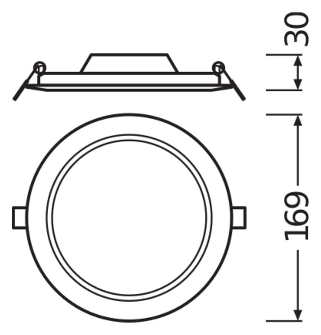 LEDVANCE LED-Einbaustrahler 12W Konv ws SLIM DL  DN 155 12 W 4000 K WT 1LED ws
