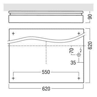 ZUMTOBEL LED-Wannenleuchte 42,2W 4000K PERLUCE O LED5200-840 Q620 EVG IP54 5490