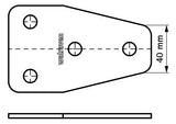 Walraven Schienenverbinder Strut T flach 131x80x4 Edelstahl 1.4404 mit 4x Loch 12 | 66587301