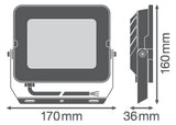 LEDVANCE LED-Anbaustrahler 50W Konv 1LED FL COMP V 50W 865 SYM 100 BK sw 6500K
