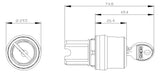 SIEMENS Schlüsselschalter 2stuf rechteck 3SU1000-4BF01-0AA0  22mm 29,45x49,5mm