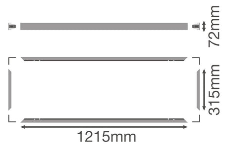 LEDVANCE Einbaurahmen ws Alu L1215mm PANEL 1200 X 300 SF MOUNT KIT H70 V B315