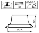 PHILIPS-LICHT LED-Einbaustrahler 21,12W CoreLine DN142B 20S/840 PSU-E UGR19 Konv