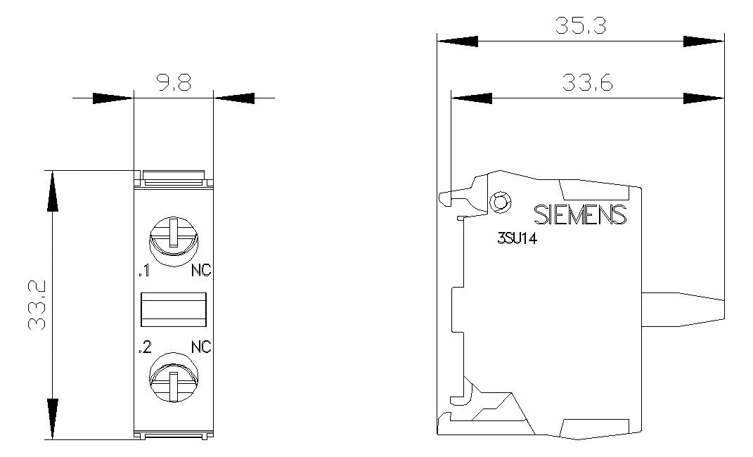 SIEMENS Hilfsschalterblock 1Ö Bodenbef 3SU1400-2AA10-1CA0 6A/AC Schraub