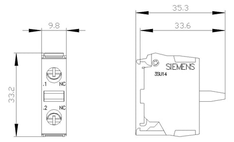 SIEMENS Hilfsschalterblock 1Ö Bodenbef 3SU1400-2AA10-1CA0 6A/AC Schraub