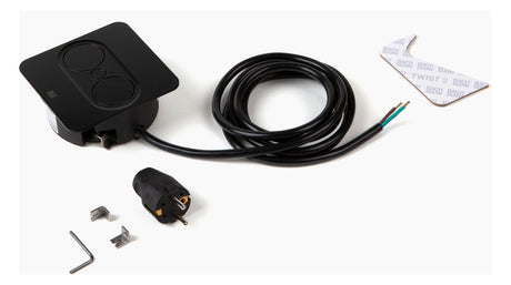BACHMANN Steckdose 1f sw mt 1USB-A Einb TWIST 946.105 1USB-C m.BS Klappd IP20
