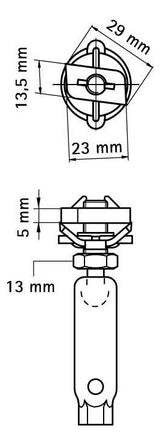 WALRAVEN Kugelgelenksatz RapidRail M8 L: 45 mm ev - für RapidRail