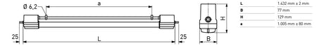 NORKA LED-Anbauleuchte 30W 4000K 3640lm BREMERHAVEN LED VHT m1200, PC ws Konv