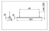 RIDI LED-Pendelleuchte 1LED 4000K 5900lm LENSES-PDI1000RFWS840B0600 Konv sym