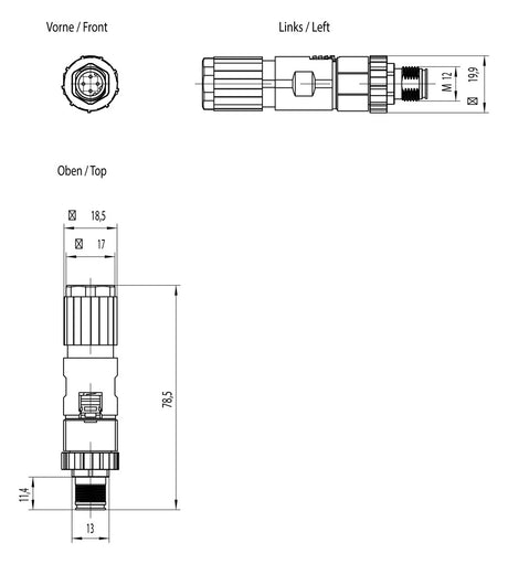 SIEMENS Rundsteckverbinder IP65/IP67 6GK1901-0DB20-6AA8