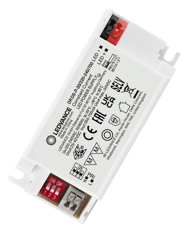 LEDVANCE LED-Trafo 30W 350-700mA 25-42V DR DS-P -30/220-240/700 IP20 Kstgeh dyn
