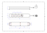 BACHMANN Steckdosenleiste 4f ws 1,5m 35° 381.221K IP20 1,5qmm