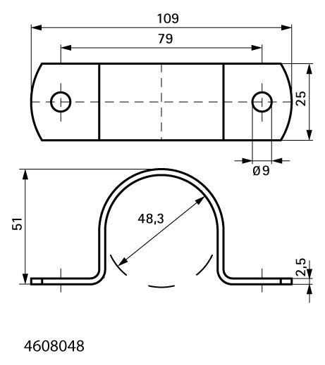 Walraven Industrierohrband fv 48,3 mm 1tlg. für Stahlrohr DN 40 1 1/2 Zoll | 4608048