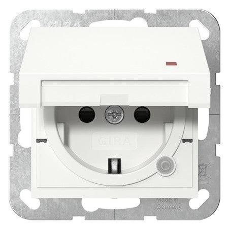 GIRA Steckdose 1f rws mt UP m.BS Klappd System 55 455227 IP20