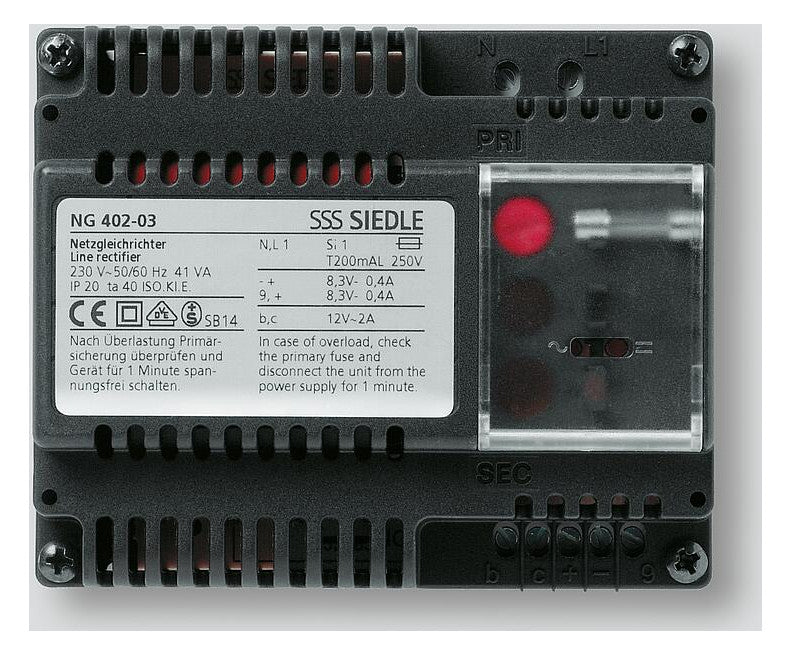 SIEDLE Lade-Netzteil Türstat 8,3V DC NG 402-03 Mehrdr IP20