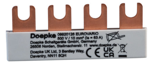 DOEPKE Phasenschiene 1ph 17,5mm 10qmm Eurovario EV-S G 1.4.70 63A Gabel isol