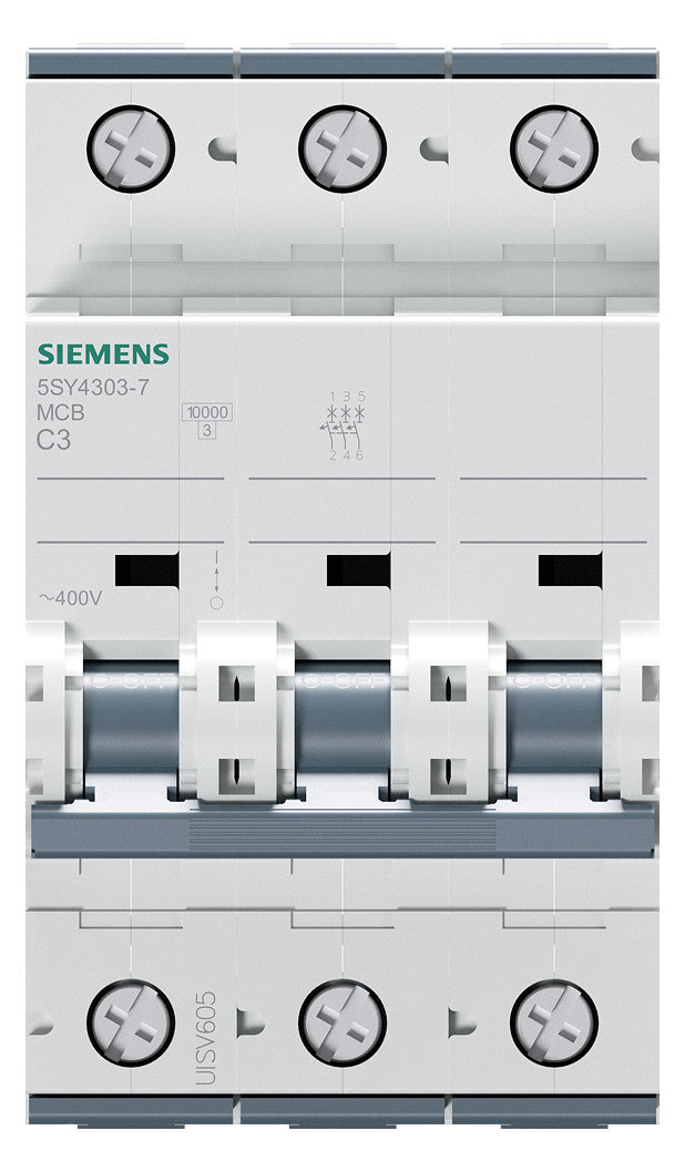SIEMENS Leitungsschutzschalter UC C 3A 5SY4303-7 3p 400V 3TE 50Hz IP20
