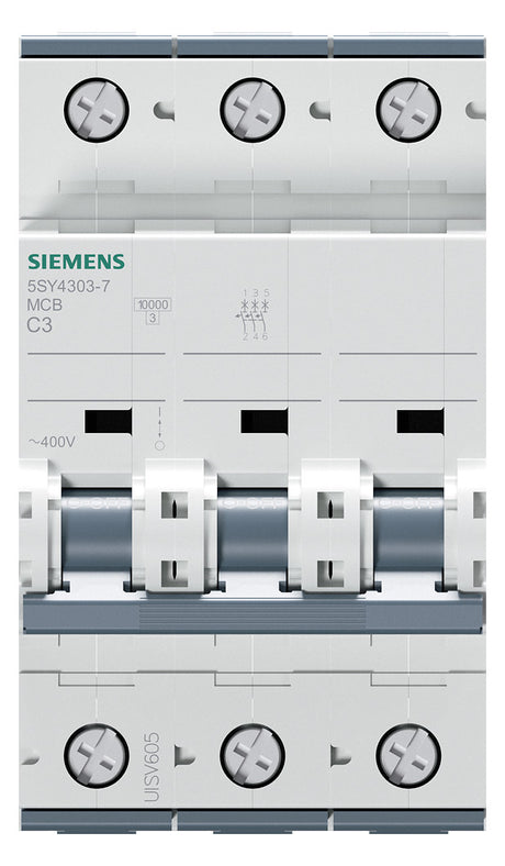 SIEMENS Leitungsschutzschalter UC C 3A 5SY4303-7 3p 400V 3TE 50Hz IP20