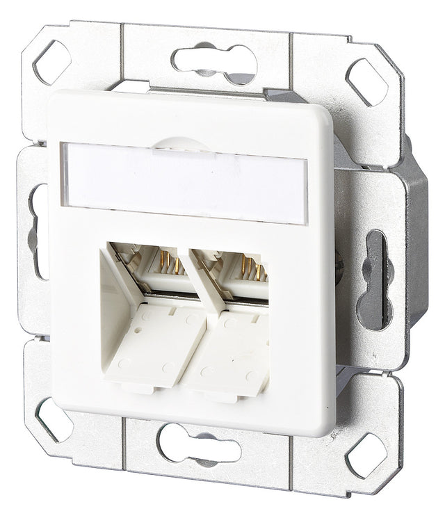 METZ CONNECT Anschlussdose Cat6A 2xRJ45 130C381102-I rws Kanaleinb schräg LSA
