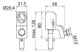 DEHN SE Anschlusselement EuK 16-120qmm KKH 20 SQ 33,5kA Kugelfestpunkt 20 mm