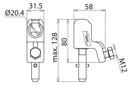 DEHN SE Anschlusselement EuK 16-120qmm KKH 20 SQ 33,5kA Kugelfestpunkt 20 mm