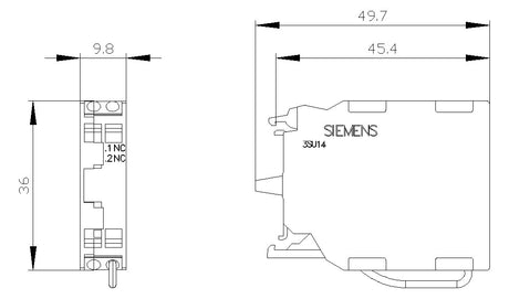SIEMENS Hilfsschalterblock 1Ö Frontbef 3SU1400-1AA10-3HA0 6A/AC Federzug