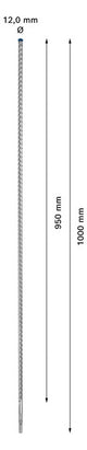 BOSCH-EW Hammerbohrer  12mm SDSplus SDS plus-7X 1pc 950/1005mm f.Beton