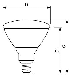 ILLI Infrarotlampe 150W 230V E27 AGL R38150IR